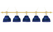 Лампа Антика 5пл. граб (Blanco plumon,бархат синий,бахрома синяя,фурнитура золото)