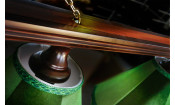 Лампа Классика 1 6пл. сосна (№3,бархат зеленый,бахрома желтая,фурнитура золото)