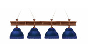 Лампа Президент 4пл. ясень (№4 ,бархат синий,бахрома синяя,фурнитура золото)