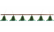 Лампа Классика 2 6пл. ясень (№5, бархат зеленый, бахрома зеленая)