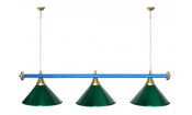 Лампа STARTBILLIARDS 3 пл. (плафоны зеленые,штанга хром,фурнитура золото,2)