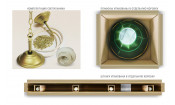 Лампа Аристократ-3 4пл. береза (№6,бархат зеленый,бахрома желтая,фурнитура золото)