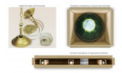 Лампа Аристократ-Люкс 3 3пл. береза (№2,бархат зеленый,бахрома желтая,фурнитура золото)