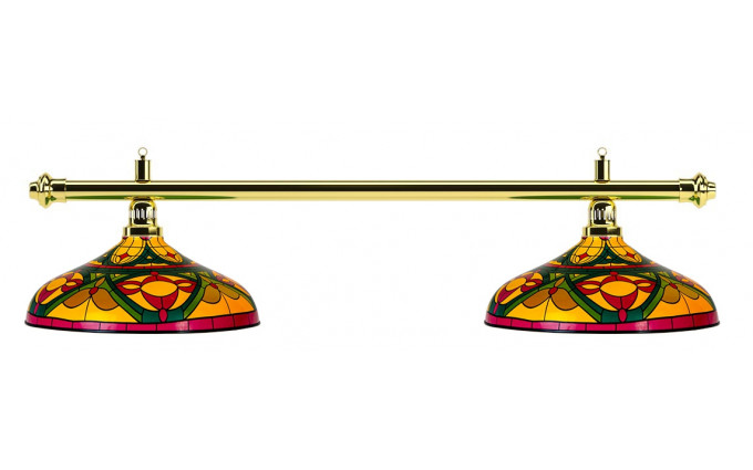 Лампа на два плафона "Colorful" (золотистая штанга, цветной плафон D44см)